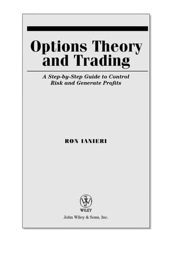 Cover of Options theory and trading by Ron Ianieri