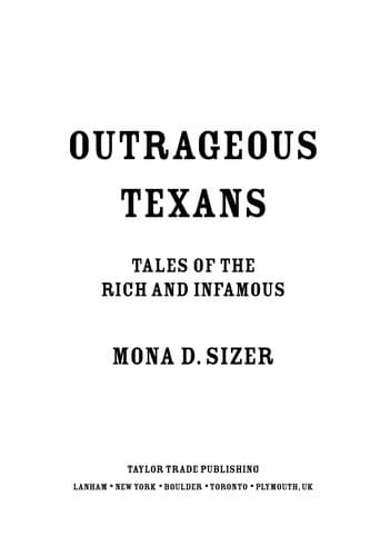 Cover of Outrageous Texans by Mona D. Sizer