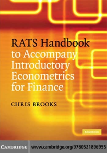 Cover of RATS handbook to accompany Introductory econometrics for finance by Chris Brooks