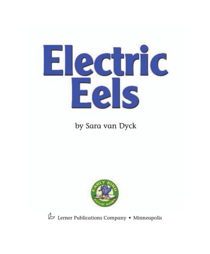 Cover of Electric eels by Sara Van Dyck