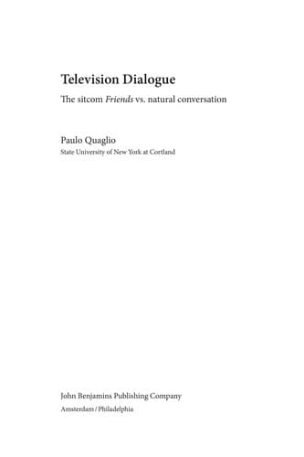 Cover of Television dialogue by Paulo Quaglio
