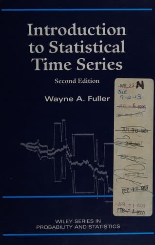 Cover of Introduction to statistical time series by Wayne A. Fuller
