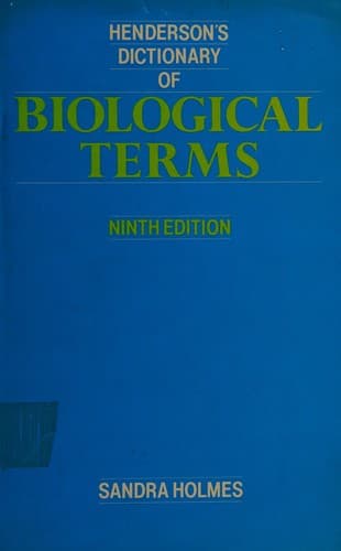 Cover of Henderson's dictionary of biological terms by I. F. Henderson