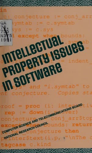 Cover of Intellectual property issues in software by National Research Council (U.S.). Steering Committee for Intellectual Property Issues in Software