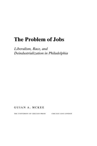 Cover of The problem of jobs by Guian A. McKee