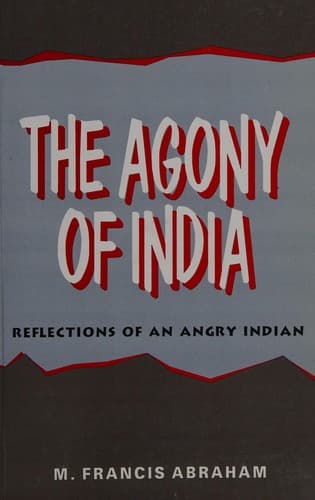 Cover of The agony of India by M. Francis Abraham