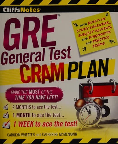 Cover of CliffsNotes GRE Cram Plan by Carolyn C. Wheater