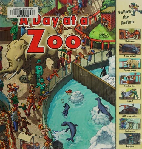 Cover of A day at a zoo by Sarah Harrison