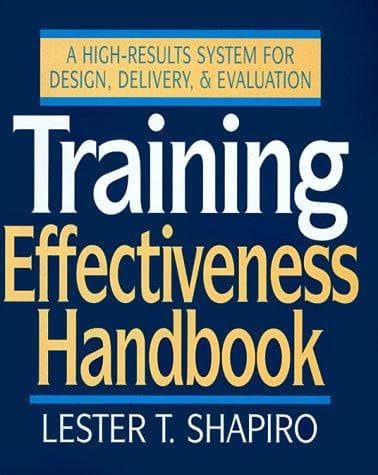 Cover of Training effectiveness handbook by Lester T. Shapiro