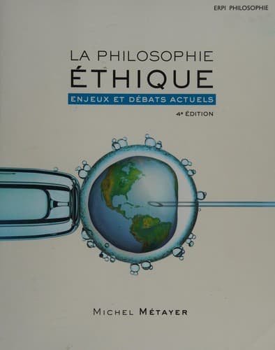 Cover of La philosophie éthique by Michel Métayer