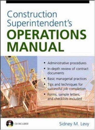 Cover of Construction Superintendent's Operations Manual by Sidney M. Levy