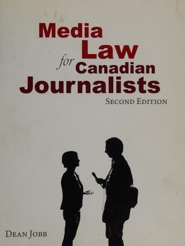 Cover of Media law for Canadian journalists by Dean Jobb