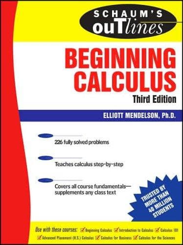 Cover of Schaum's Outline of Beginning Calculus (Schaum's Outlines) by Elliott Mendelson