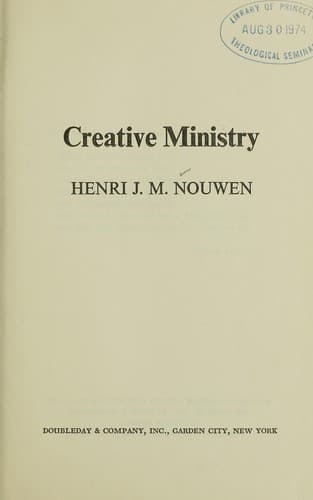 Cover of Creative ministry by Henri J. M. Nouwen