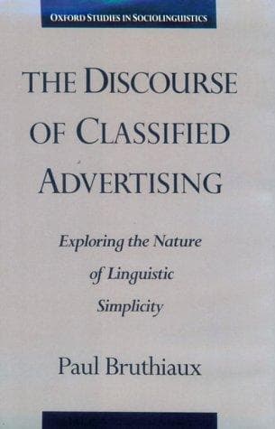 Cover of The discourse of classified advertising by Paul Bruthiaux