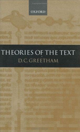 Cover of Theories of the text by D. C. Greetham