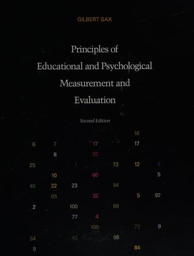 Cover of Principles of educational and psychological measurement and evaluation by Gilbert Sax