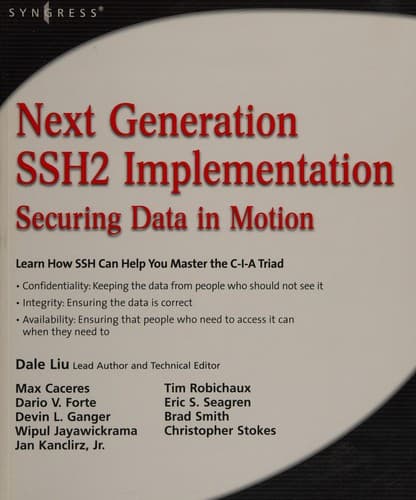 Cover of Next generation SSH2 implementation by Dale Liu
