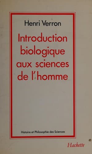 Cover of Introduction biologique aux sciences de l'homme by Henri Verron