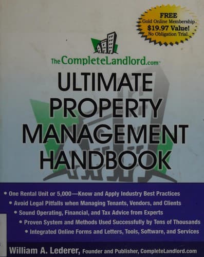 Cover of The CompleteLandlord.com ultimate property management handbook by William A. Lederer