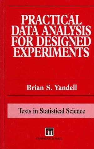 Cover of Practical data analysis for designed experiments by Brian S. Yandell