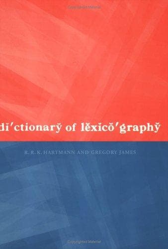 Cover of Dictionary of Lexicography by Reinhard R. K. Hartmann