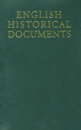 Cover of English Historical Documents by Dorothy Whitelock