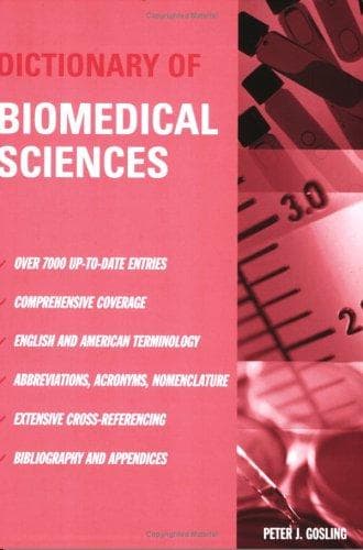 Cover of Dictionary of biomedical sciences by Peter J Gosling