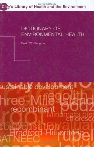 Cover of Dictionary of environmental health by David Worthington