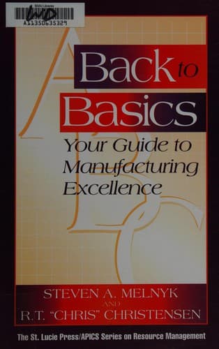 Cover of Back to basics by Steven A Melnyk