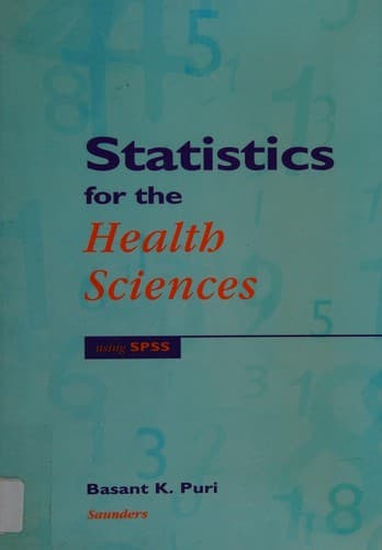 Cover of Statistics for the Health Sciences by Basant K. Puri