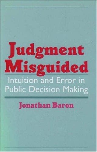 Cover of Judgment misguided by Jonathan Baron
