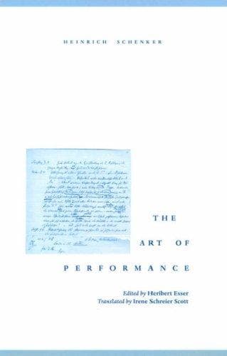 Cover of The Art of Performance by Heinrich Schenker