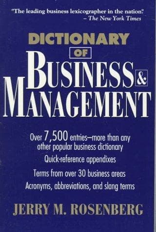 Cover of Dictionary of business and management by Jerry Martin Rosenberg