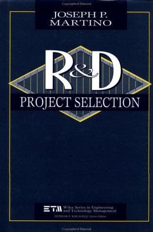 Cover of Research and Development project selection by Joseph Paul Martino
