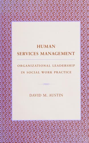 Cover of Human services management by David M Austin