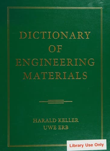 Cover of Dictionary of engineering materials by Harald Keller