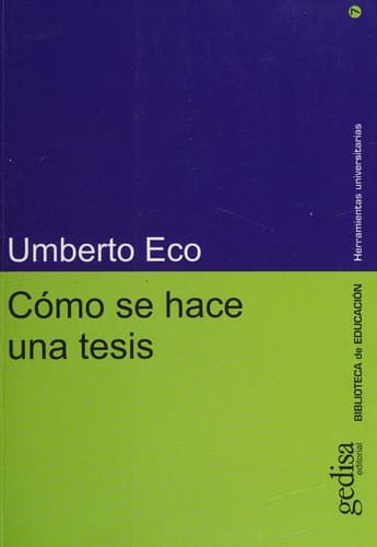 Cover of Cómo se hace una tesis by Umberto Eco
