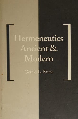 Cover of Hermeneutics, ancient and modern by Gerald L. Bruns
