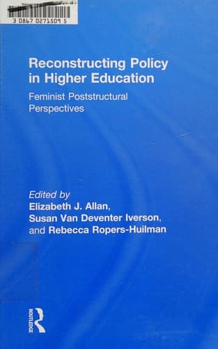 Cover of Reconstructing policy in higher education by Elizabeth J. Allan