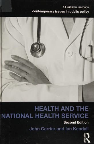 Cover of Health and the National Health Service (Contemporary Issues in Public Policy) by John Carrier