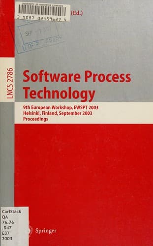 Cover of Software process technology by EWSPT 2003 (2003 Helsinki, Finland)