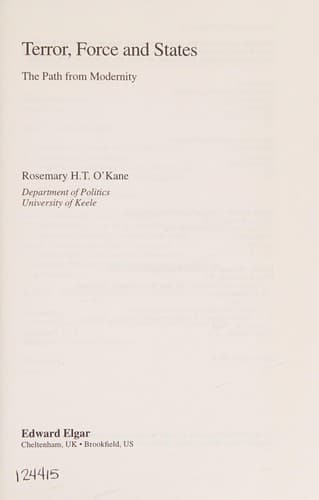 Cover of Terror, force, and states by Rosemary H. T. O'Kane