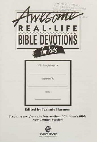 Cover of Awesome real-life Bible devotions for kids by Jeannie Harmon