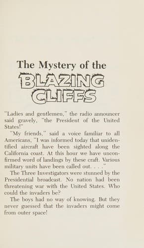 Cover of The Mystery of the Blazing Cliffs by M. V. Carey