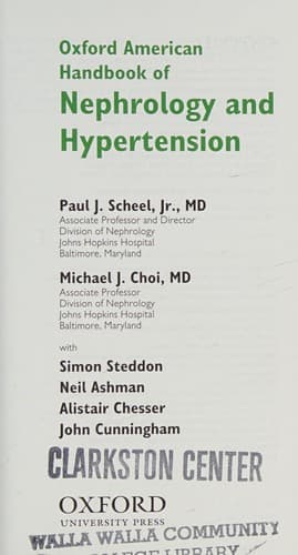 Cover of Oxford American handbook of nephrology and hypertension by Paul J. Scheel