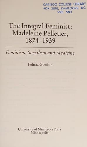 Cover of The Integral Feminist by Felicia Gordon