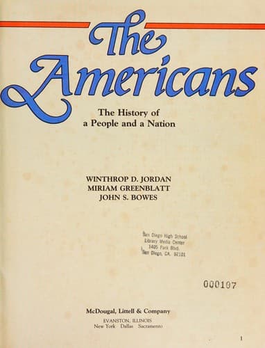 Cover of The Americans, the history of a people and a nation by Winthrop D. Jordan