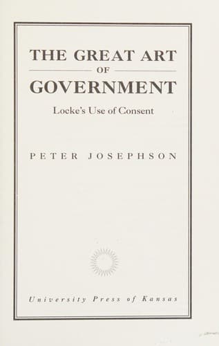Cover of The great art of government by Peter Josephson