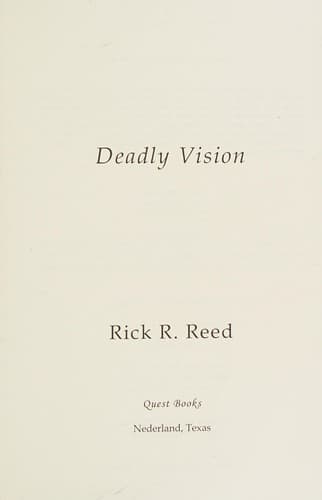 Cover of Deadly vision by Rick R. Reed